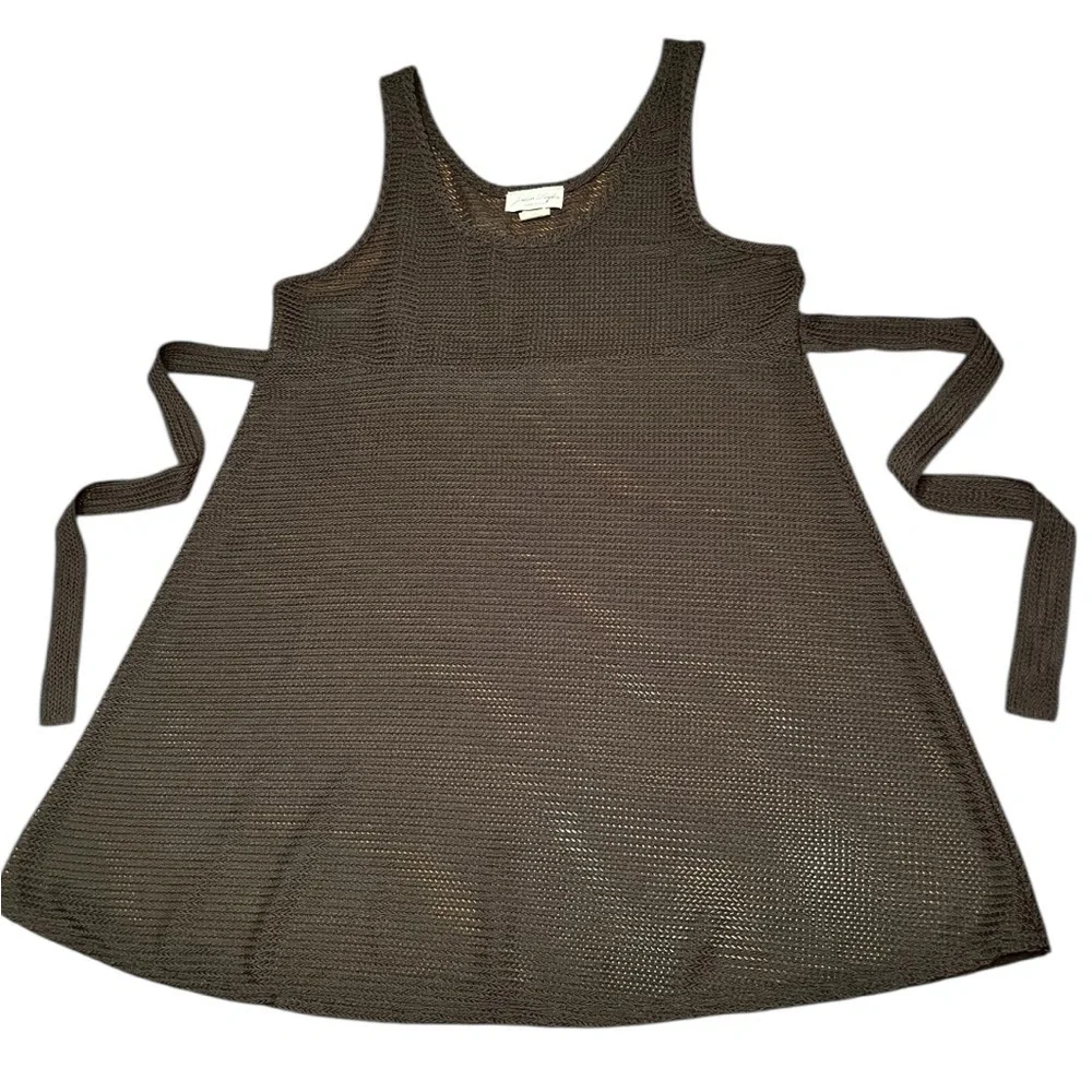 Jordan Taylor Black Tie Back Knit Swim Coverup Size XL